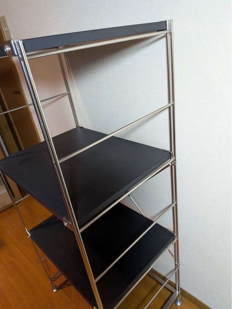 ■送料込■無印良品 ステンレスユニットシェルフ ダークグレー 棚 収納 黒