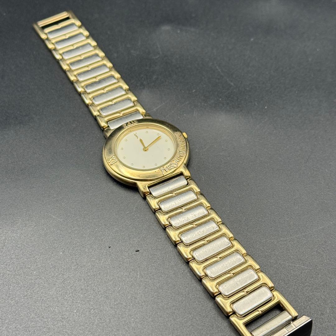 YVES SAINT LAURENT 腕時計 稼働品 ゴールド×シルバー YSL