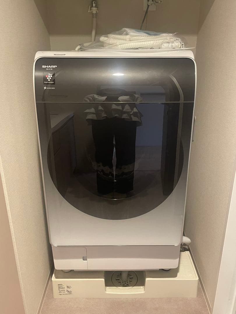 美品23年★シャープ ドラム式洗濯乾燥機 ES-X11B-SR 左開き 11kg