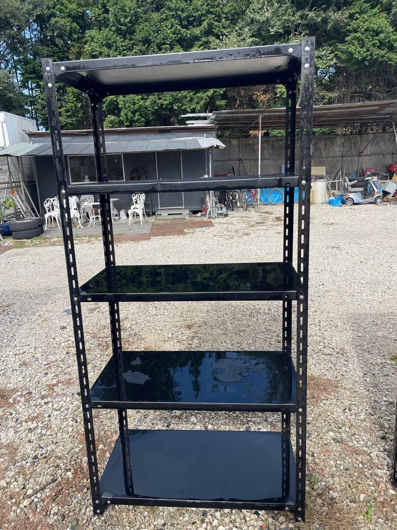 黒のスチール製ラク5段2点セット