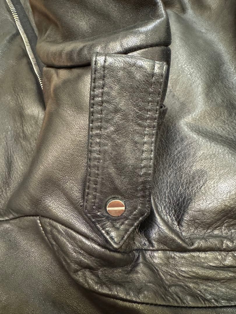 BALENCIAGAブラックレザーライダースジャケット size 34