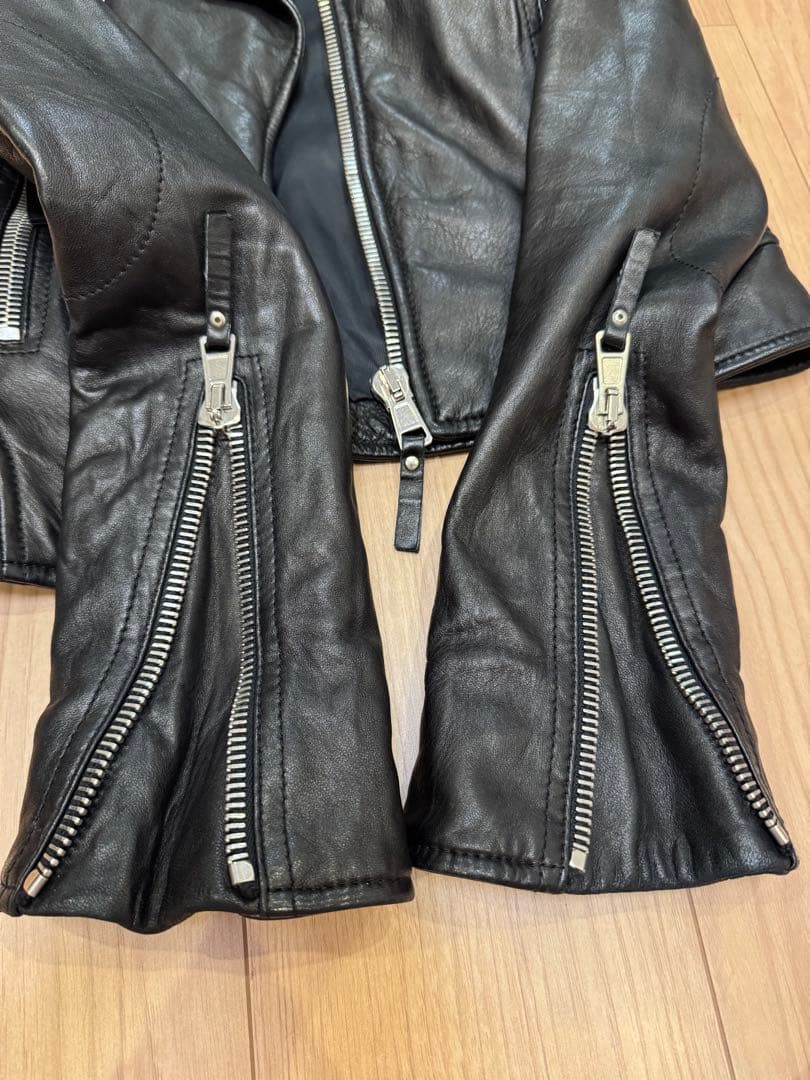 BALENCIAGAブラックレザーライダースジャケット size 34