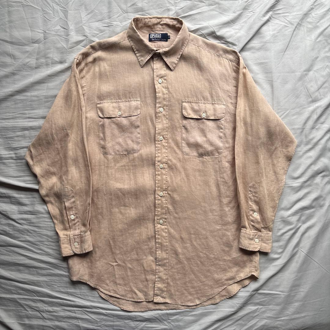 【90s】Ralph Lauren リネン サファリシャツ ワーク