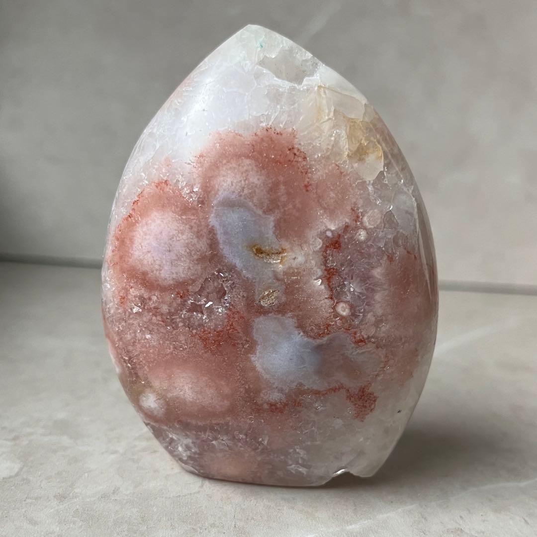 ピンクアメジスト　フラワーアゲート　共生　フリーフォーム　天然石