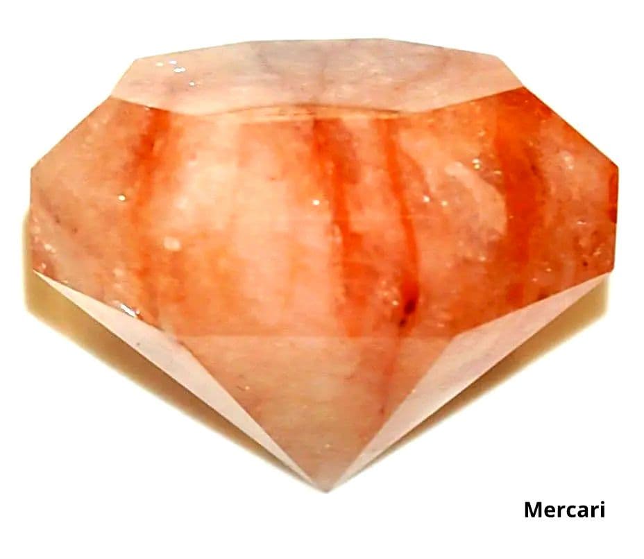 【レア✧１点物】天然石ファイヤークォーツのダイヤモンドカット大　置き物