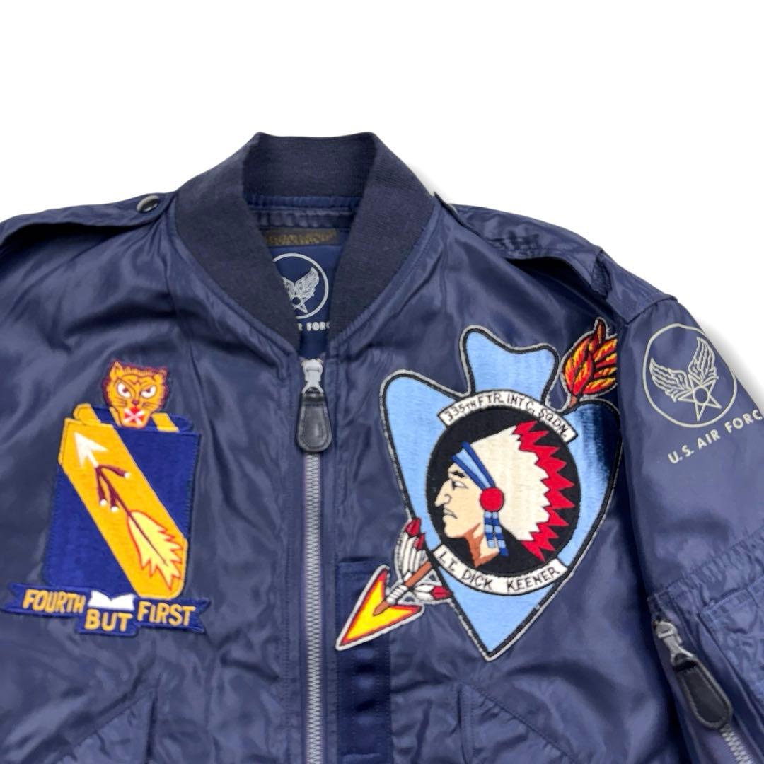 美品 バズリクソンズ L-2A フライト ジャケット ワッペン ネイビー 42