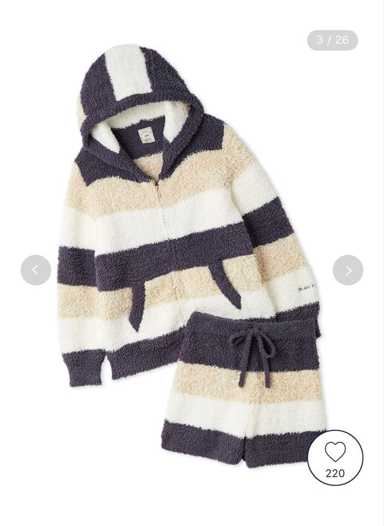 ジェラート3ボーダーパーカ&ショートパンツセット