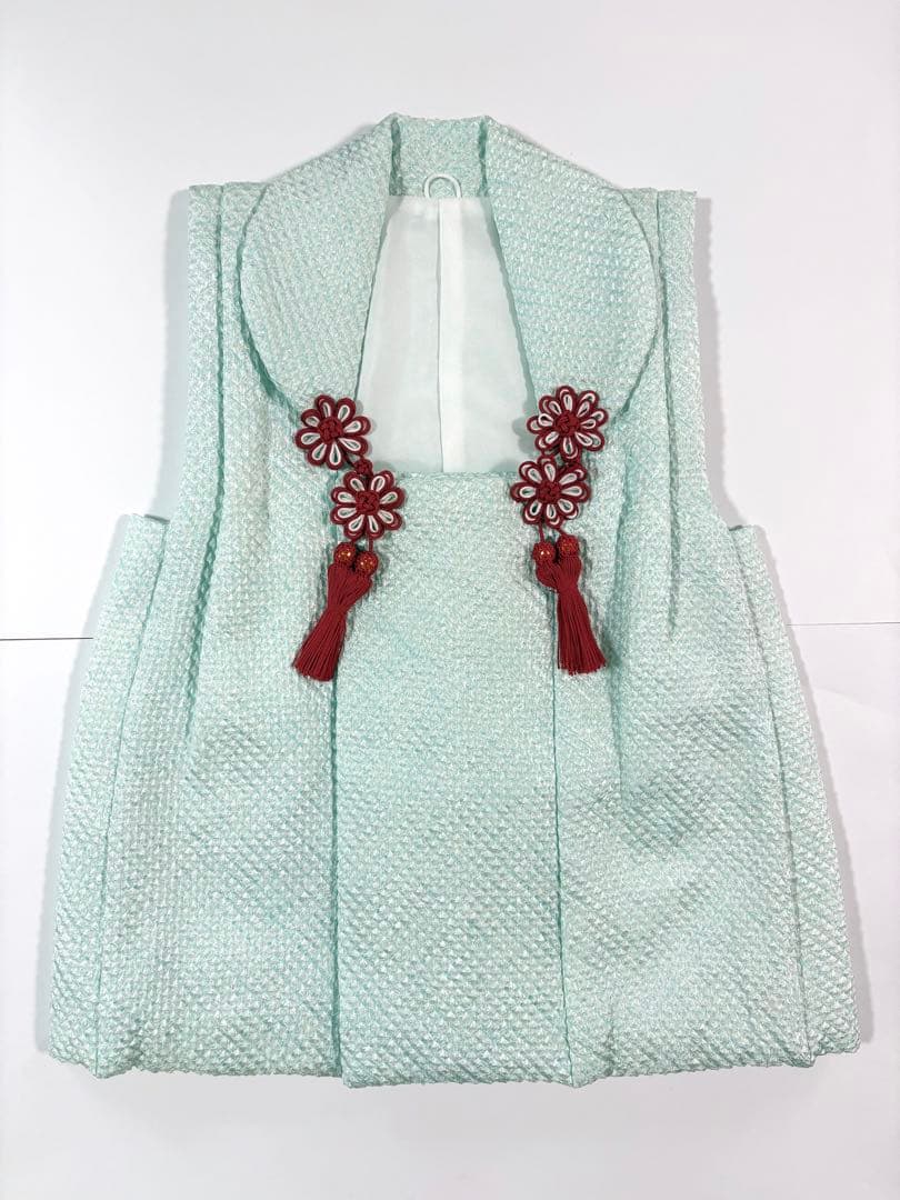 新品　七五三　3歳用　女児　正絹　被布　総絞り　水色　正月　節句