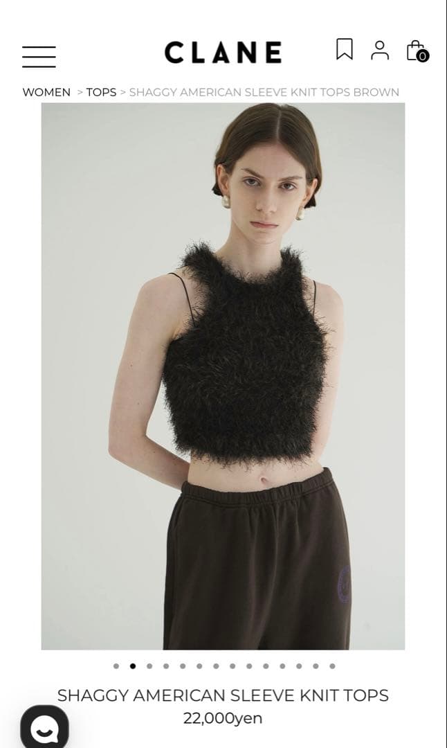 トップス CLANE SHAGGY AMERICAN SLEEVE KNIT TOPS