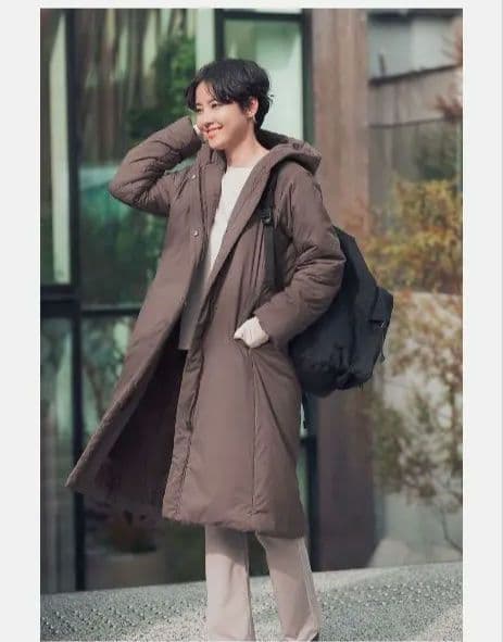 春まで着られる Chacott チャコット ブラウン ロング 中綿 ダウン