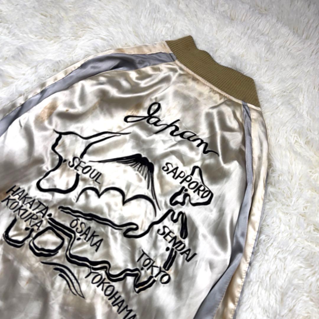 テーラー東洋 スカジャン リバーシブル スーベニアジャケット 鷲 日本地図 L