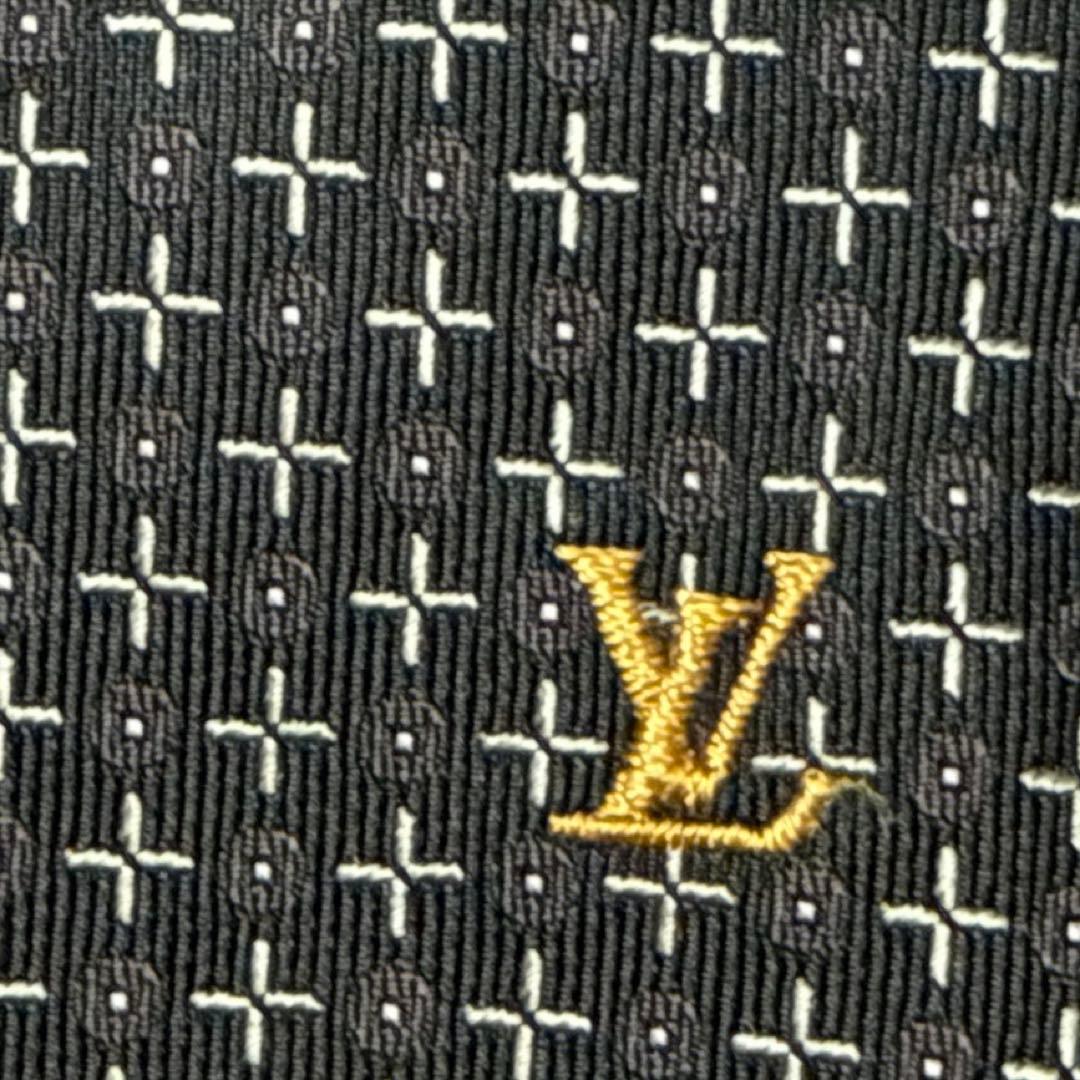 【美品】LOUIS VUITTON ネクタイ　高級シルク　ロゴ　ジャガード
