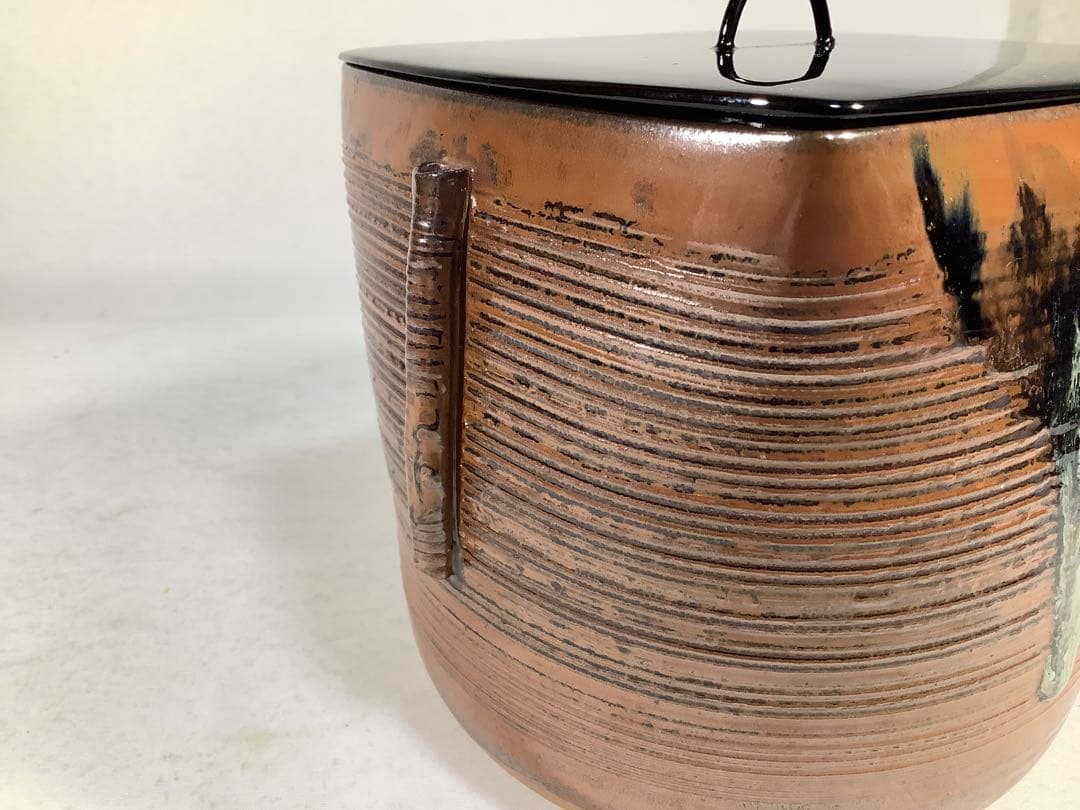 高取焼　四方口管耳　水指　高取八仙　茶道具　送料無料