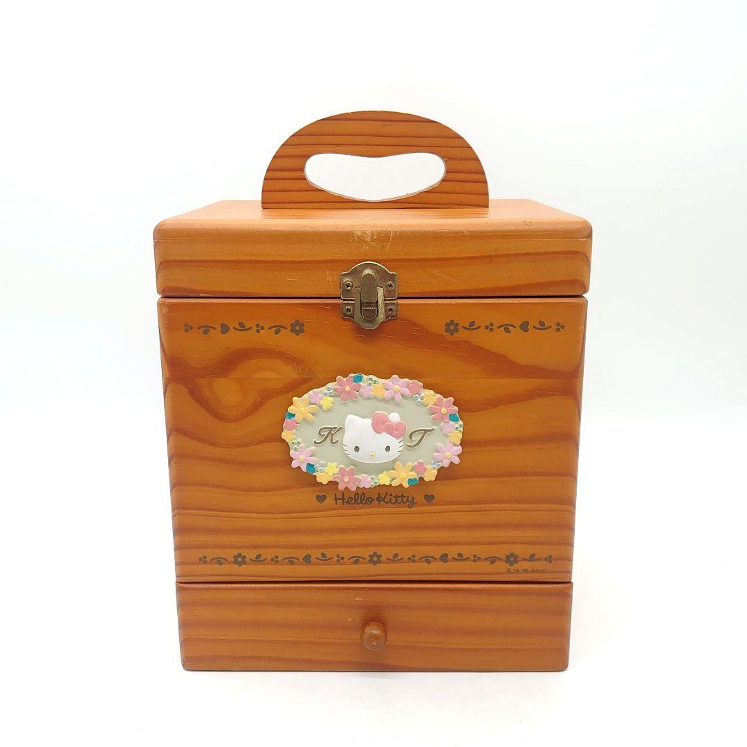 SANRIO 1996 HELLO KITTY 木製 コスメボックス
