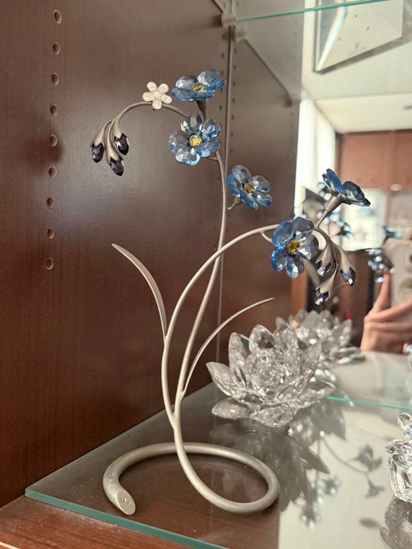 ・美品・スワロフスキー 忘れな草 特大サイズ　置物　オブジェ　988071