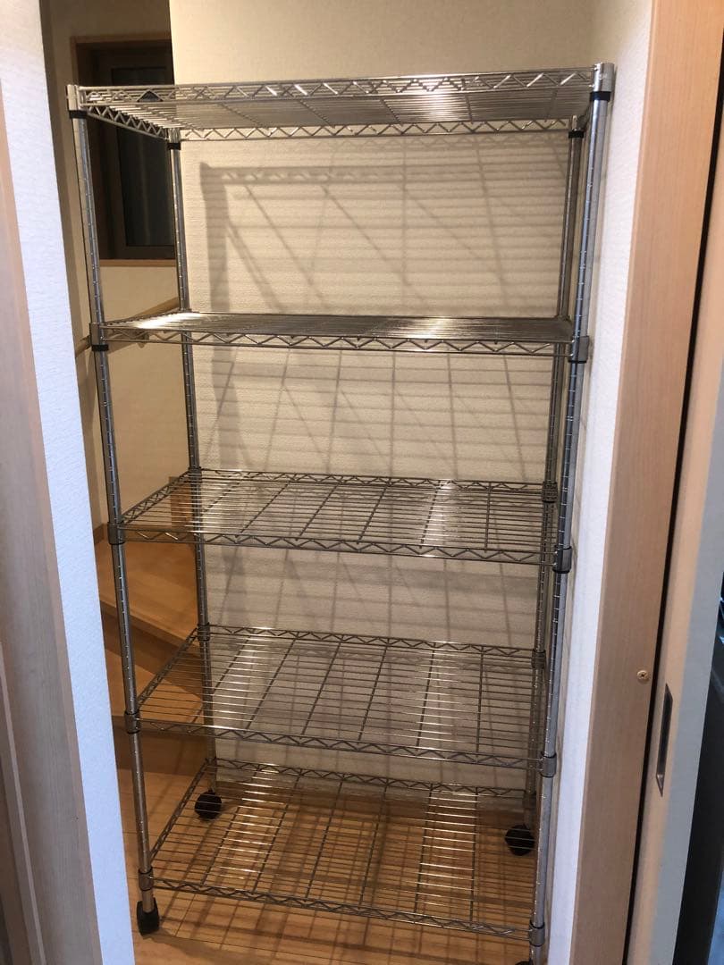 お値引終了‼️‼️⑤5段スチールラック シルバー 約180cm