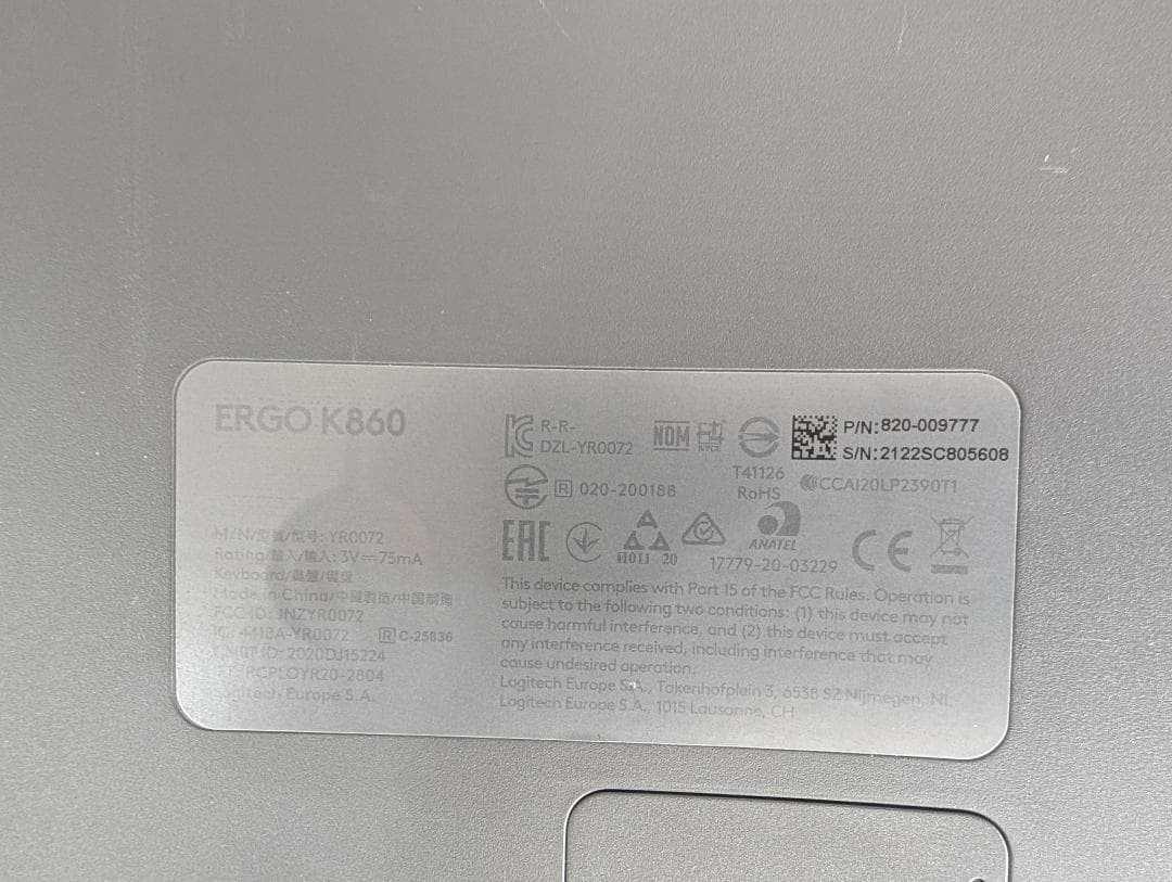 logicool ERGO K860 キーボード