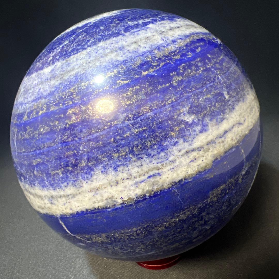 【3.9kg/133mm】ラピスラズリ スフィア 3種鉱石 同心円 台座付き