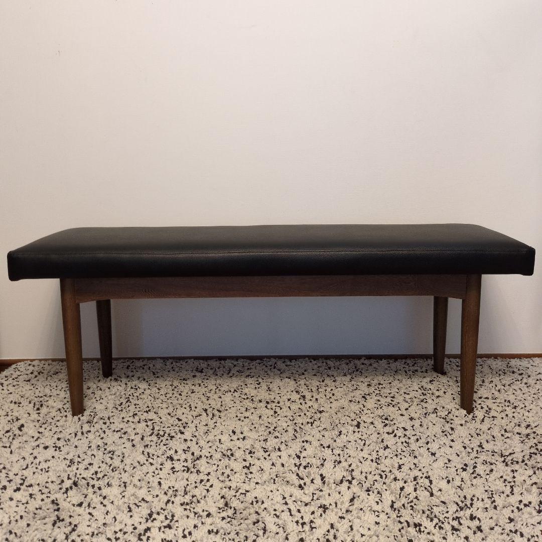 ウニコUNICOダイニングベンチ 合成皮革張替え済/美品/黒