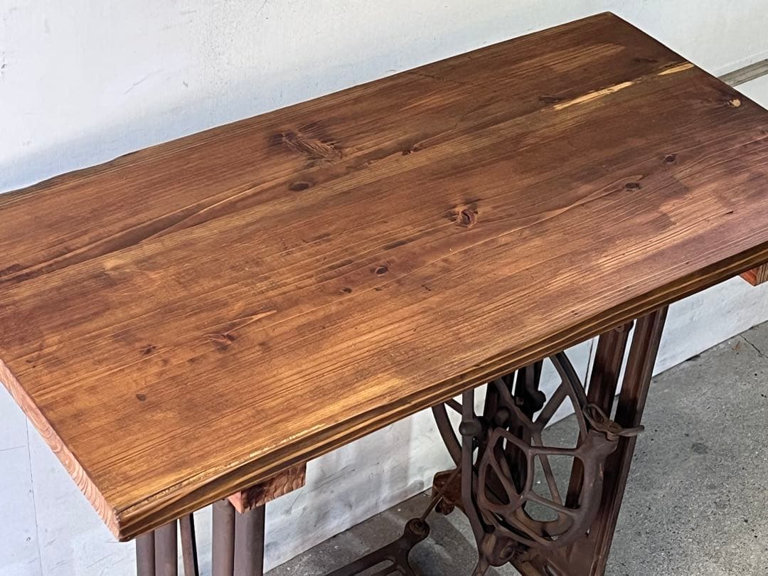 SINGER 鉄脚 厚板天板テーブル 作業台 シンガーミシン