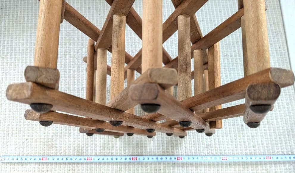 木製格子ラック 伸ばした時約60cm　ワインケース　瓶ケース