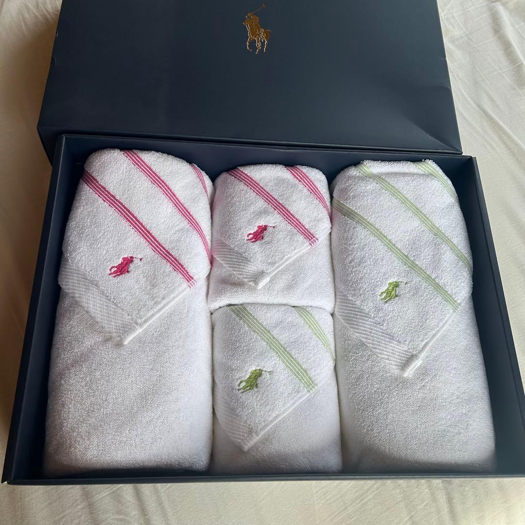 コロコロ‼️新品未使用【ラルフローレン】バスタオルセット　白　ホワイト