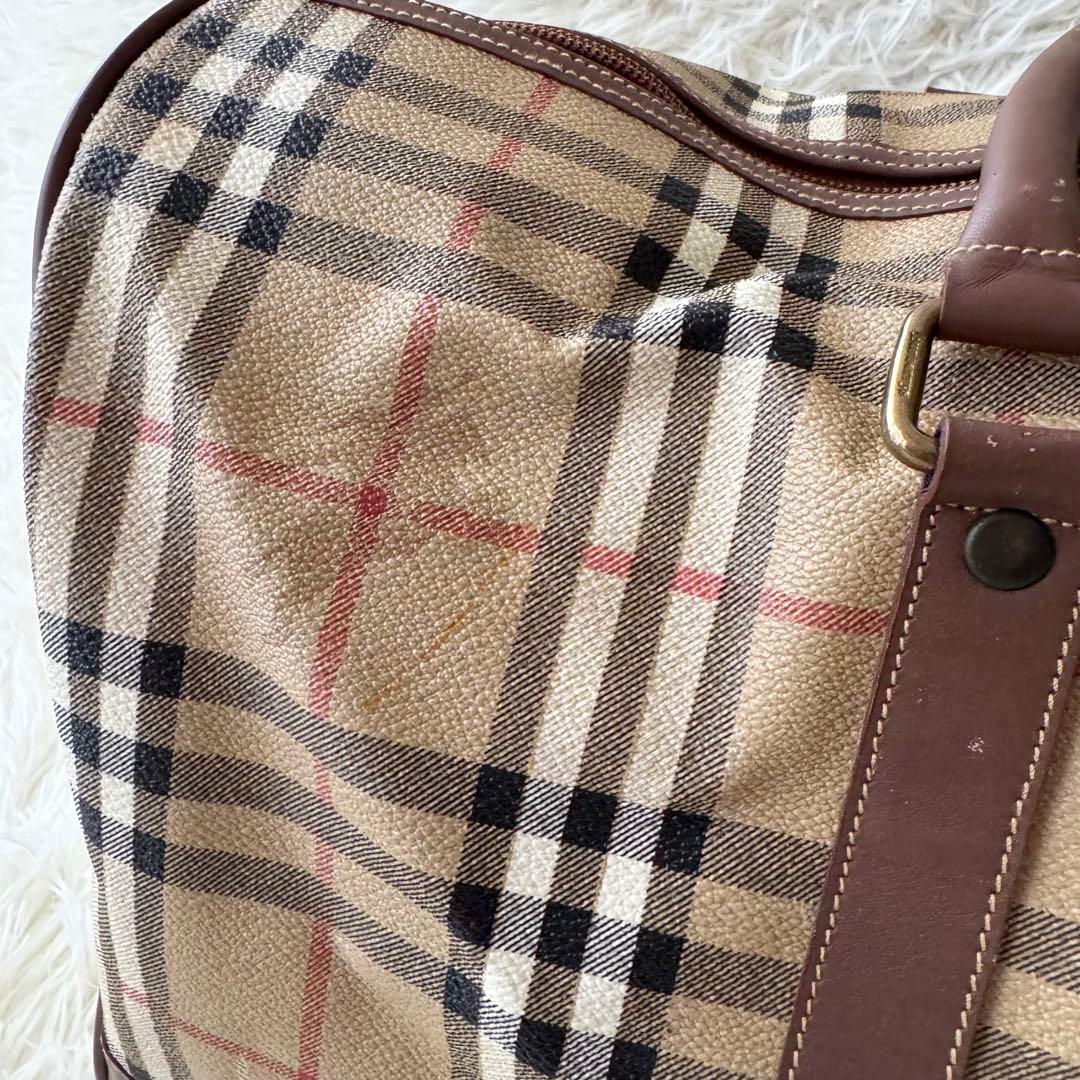 【バーバリー】ボストンバック　大容量 旅行バッグ　ノバチェック pvc　2way