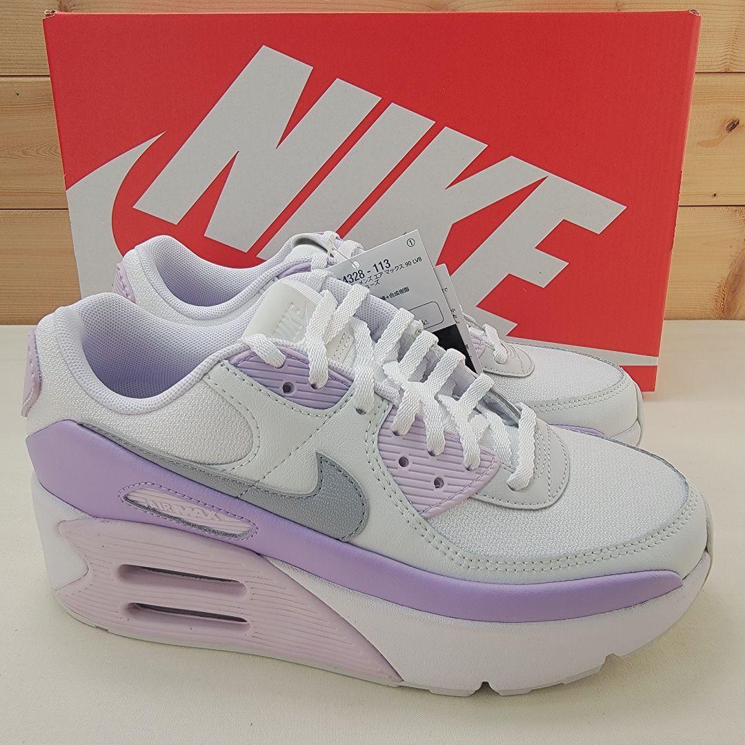 ナイキ ウィメンズ エアマックス90 ホワイト/ラベンダー 23.5cm