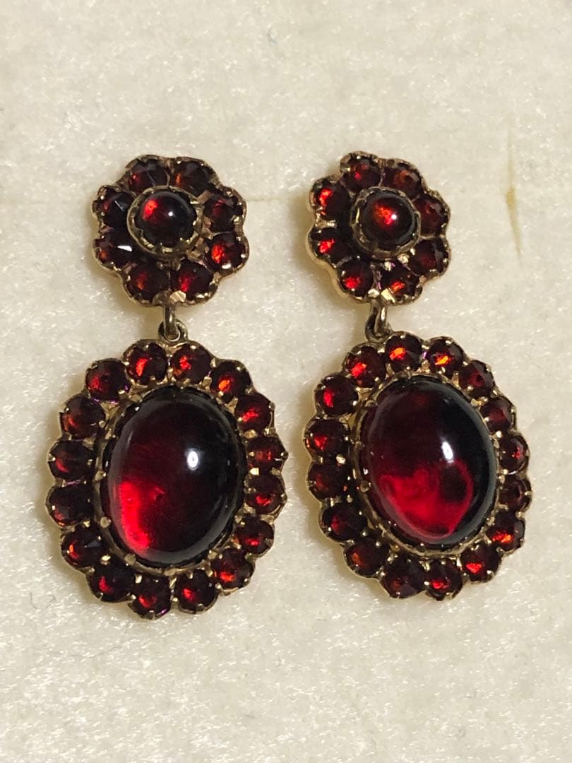 碌山 ROKUZAN ロクザン K14 ダイヤモンド ガーネット ピアス