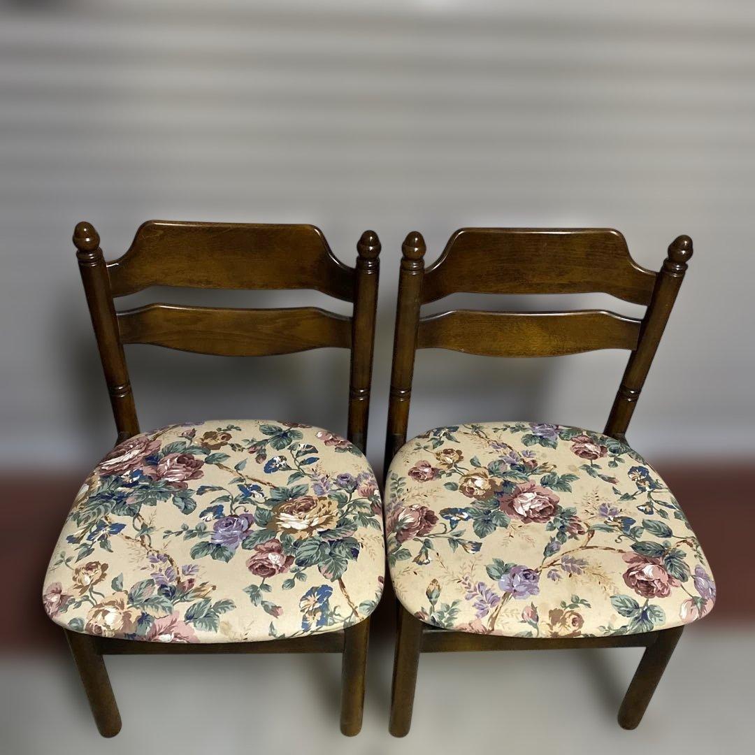 p*a様 カリモク ダイニングチェア 花柄 椅子 セット