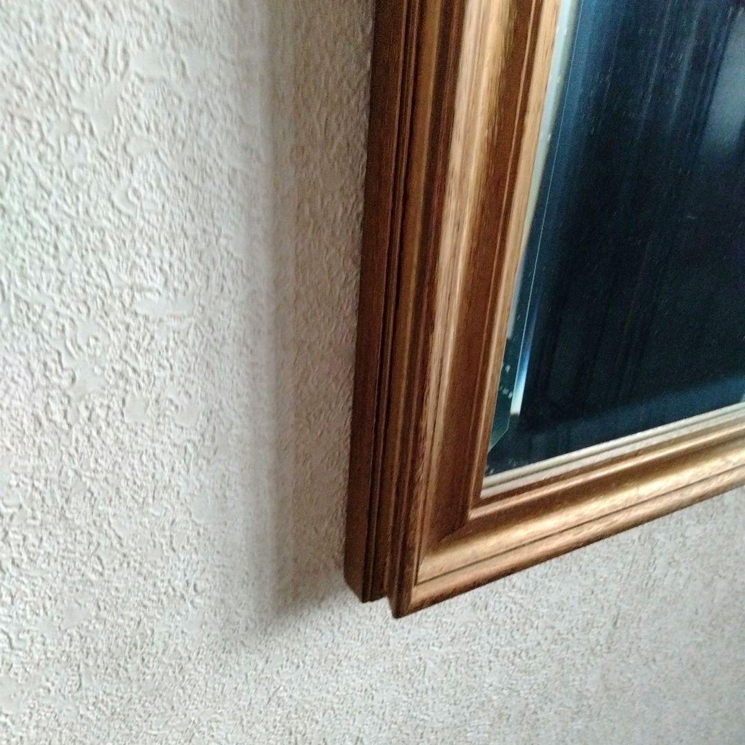 装飾的ゴールドフレーム壁掛け鏡　金色　アンティーク　ロココ調　イタリア製