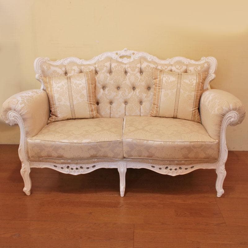 イタリア製 2人掛けソファ シャンパンゴールド ファブリック 602-853