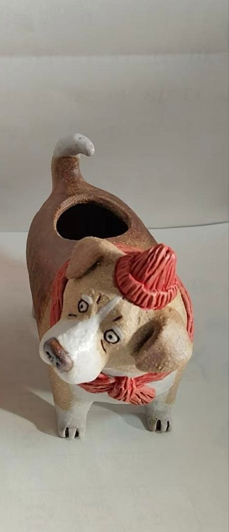 かとうゆみ　植木鉢ワンちゃん