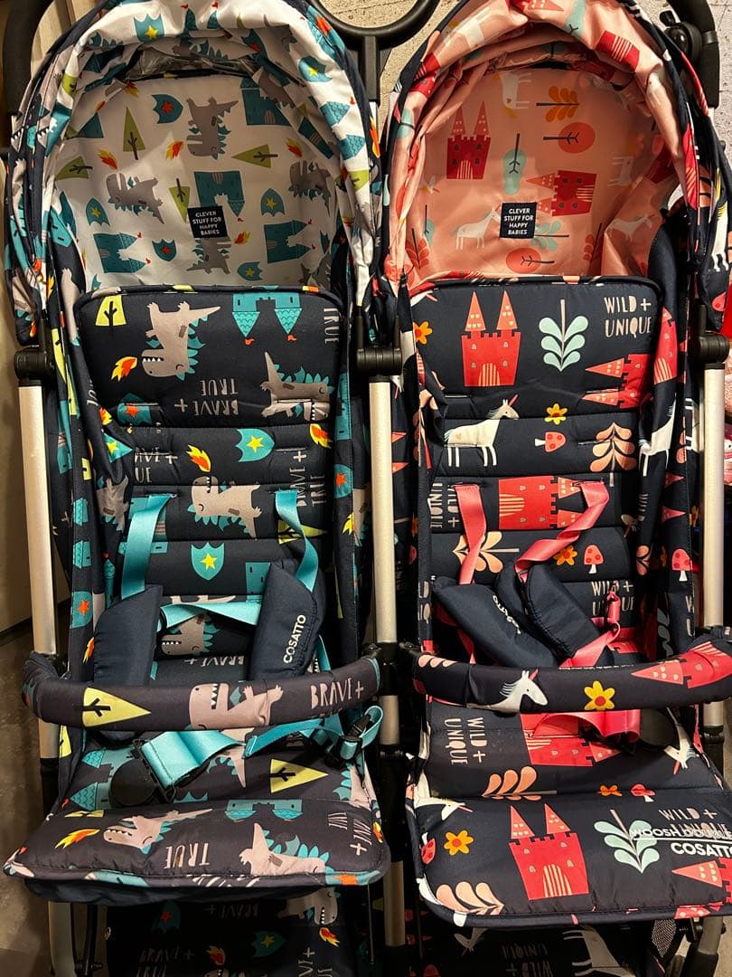 直接引き取り可　コサット　Woosh Double ベビーカー　双子用ベビーカー