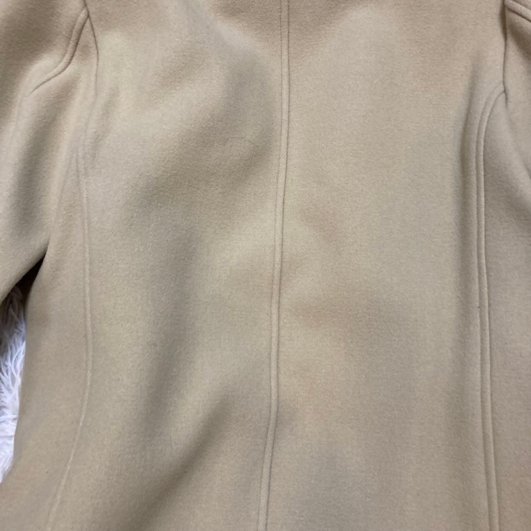 【定番】ジュンハシモト スタンドカラーコート　ベージュ　4 L ウール100%