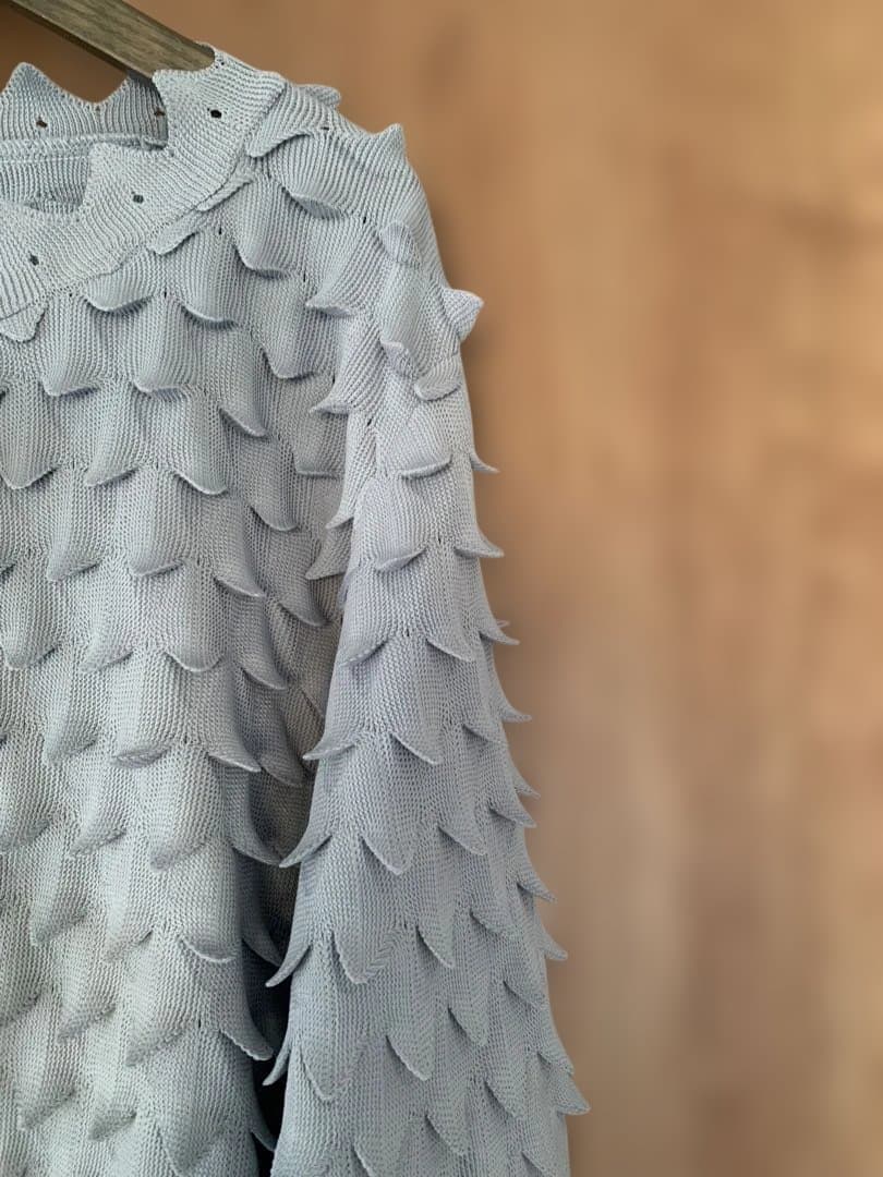 ISSEY MIYAKE イッセイミヤケ グレー ニットセーター L サイズ