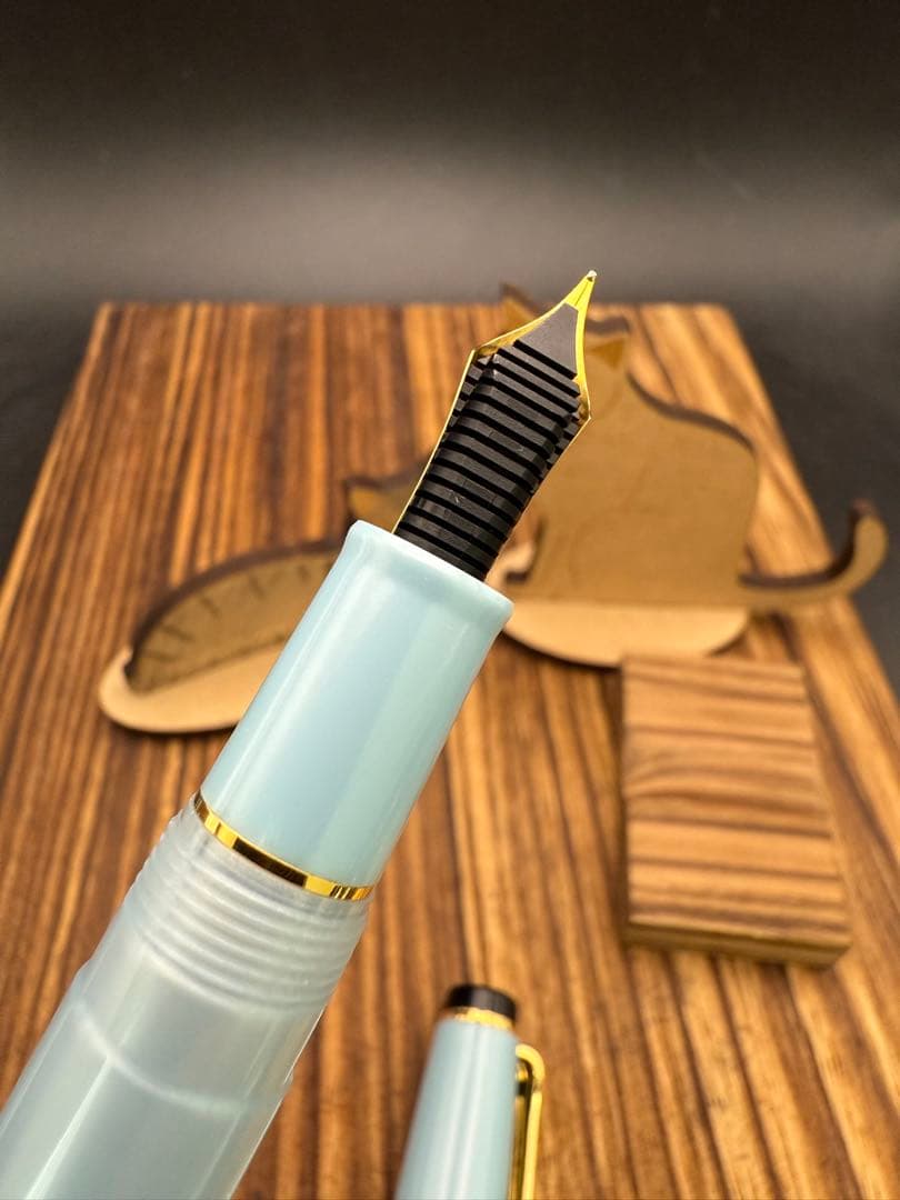 SAILOR 万年筆 四季織 雪月空葉 春空 美品 14K MF