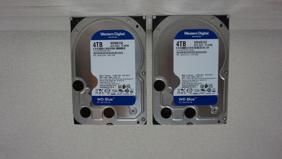 【動作確認済】WD Blue 4TB HDD 2台セット