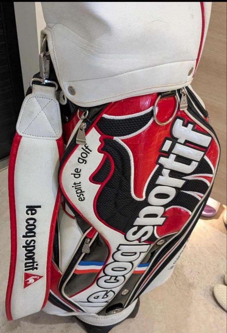 le coq sportif キャディバッグ 赤白黒