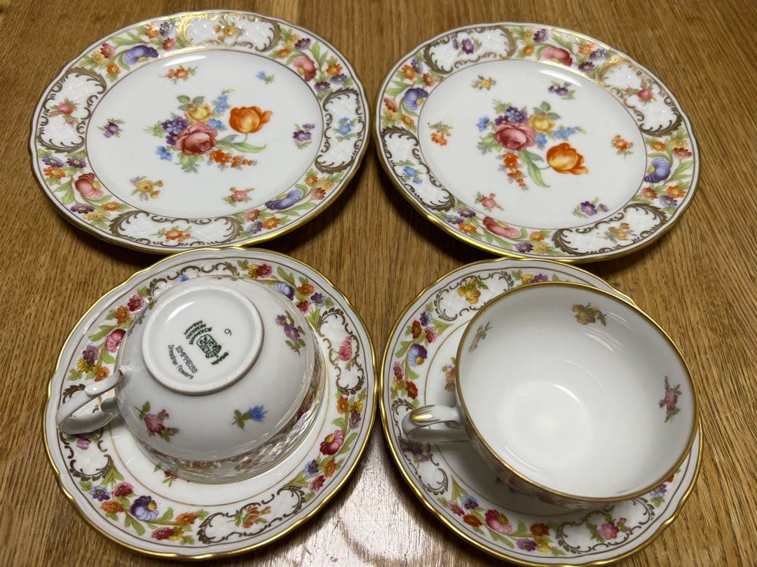 ドレスデン シューマン ババリア カップ2個 ソーサー2枚 プレート2枚