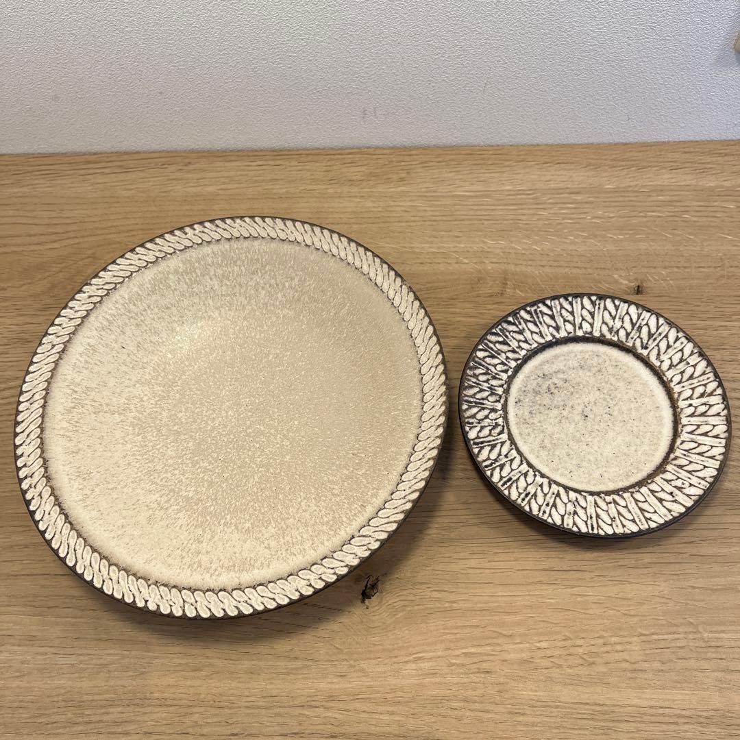 【新春sale】幸山窯　山本雅則　器　皿　大小　2枚セット　作家物　信楽