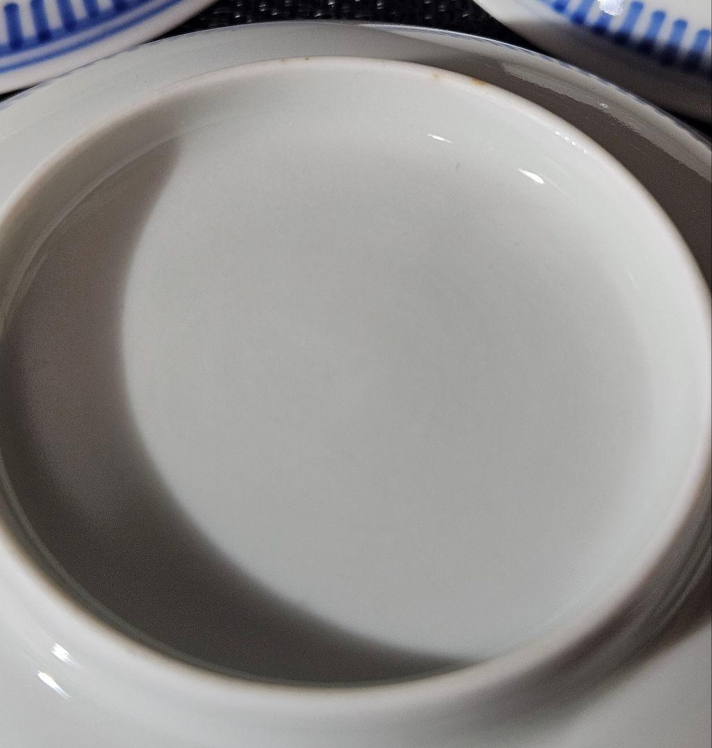 江戸時代末期〜明治時代　色鍋島　草花図 裏　櫛目文様　12.2cm　四寸皿5客