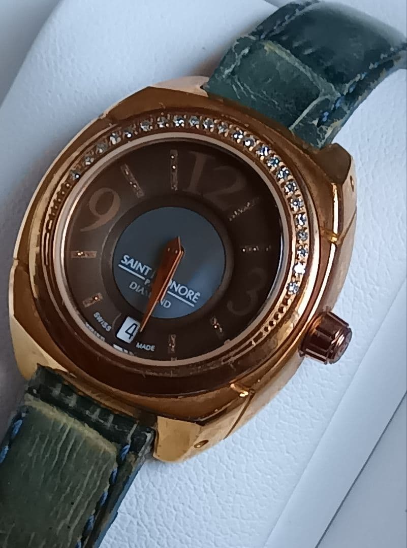 再値下げ!サントノーレSAINT HONORE DIAMOND 腕時計動作品箱付