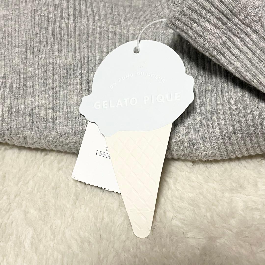 タグ付き ジェラートピケ　マタニティリブワンピース フリーサイズ グレー 長袖