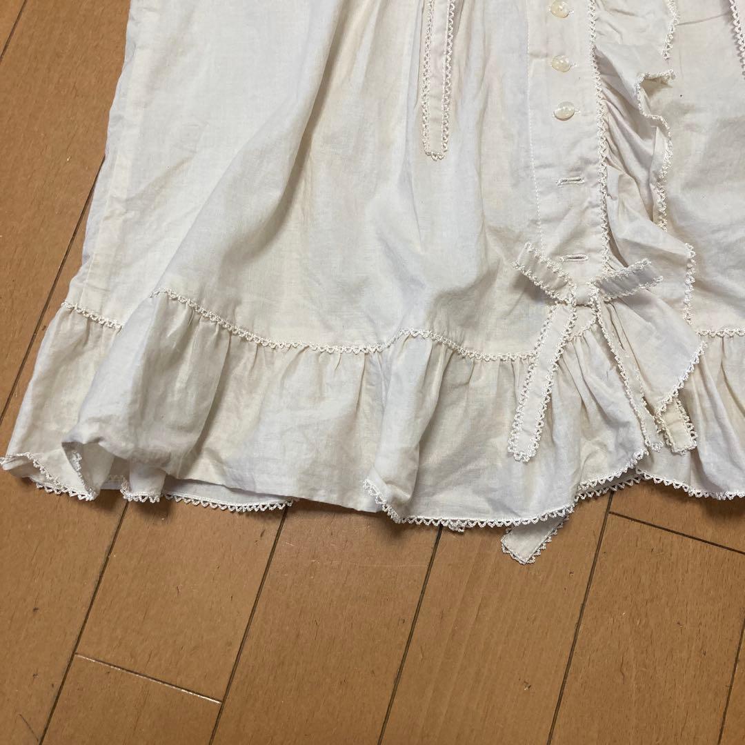 訳あり　ピンクハウス　フード　ピンタック　ピコフリル　ブラウス　半袖