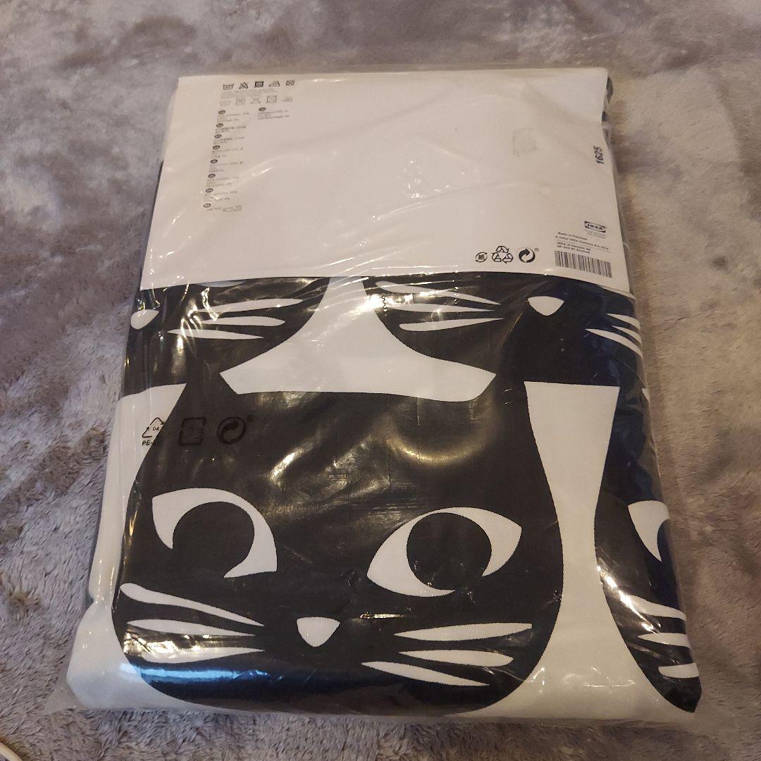 【新品】レア　IKEA MATTRAM ネコ柄　ハトメカーテン