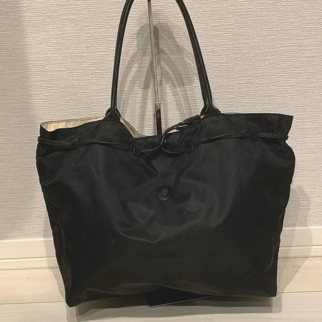 美品✨フェリージ トートバッグ 巾着 ナイロン レザー ブラック