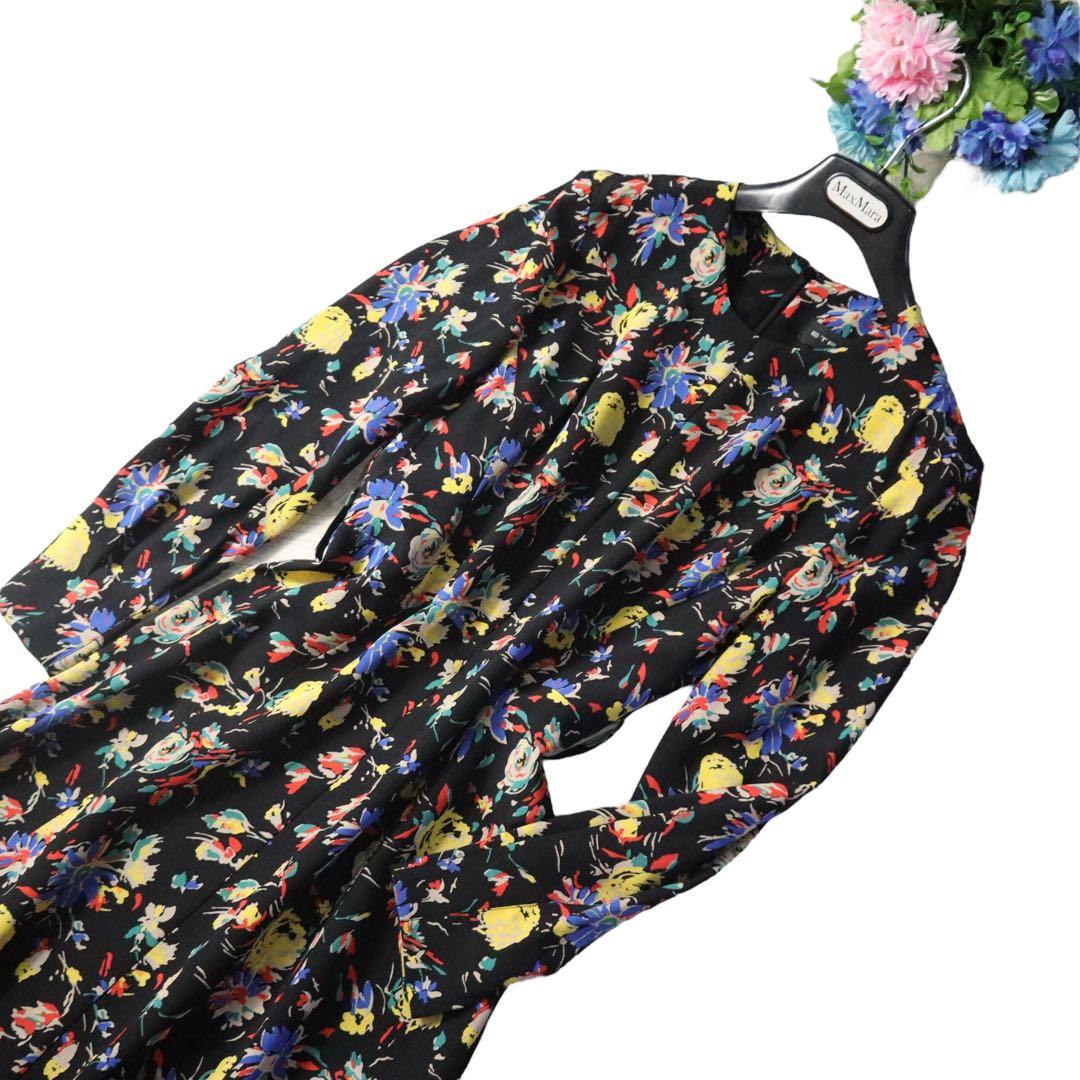 新品同様❗️ETRO エトロ 美しいフローラルフラワー柄　シルクロングワンピース