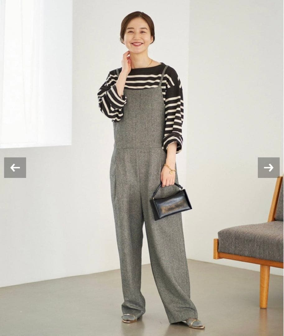 【新品】IENA ヘリンボーン　オールインワン　サロペット　オーバーオール