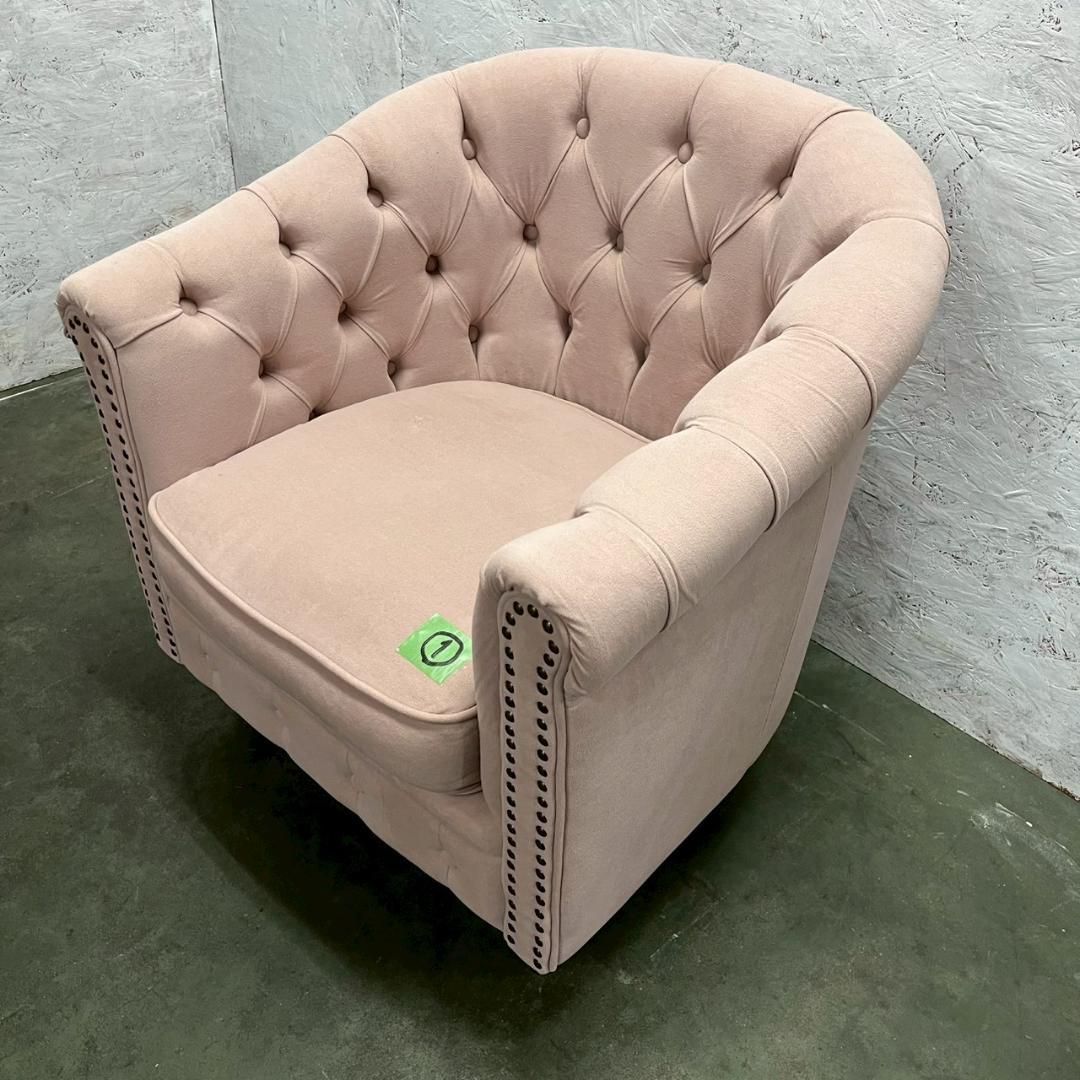 チェスターフィールド 1人掛けソファ ピンク VINCENT ① A0609